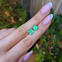 3.65 Ct.Tw.Total Carat Weight Emerald Pair from Colombia Life Style
