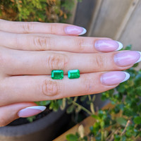 3.47&nbsp;Ct.Tw.Total Carat Weight Emerald Pair from Colombia Life Style