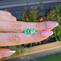 3.68 Ct.Tw.Total Carat Weight Emerald Pair from Colombia Life Style