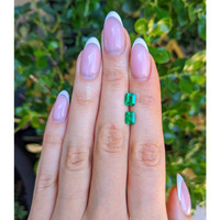 1.43 Ct.Tw.Total Carat Weight Emerald Pair from Colombia Life Style
