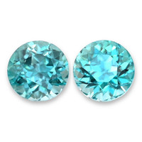 2.43 Ct.Tw.Total Carat Weight Greenish Blue Zircon Pair from Cambodia Video