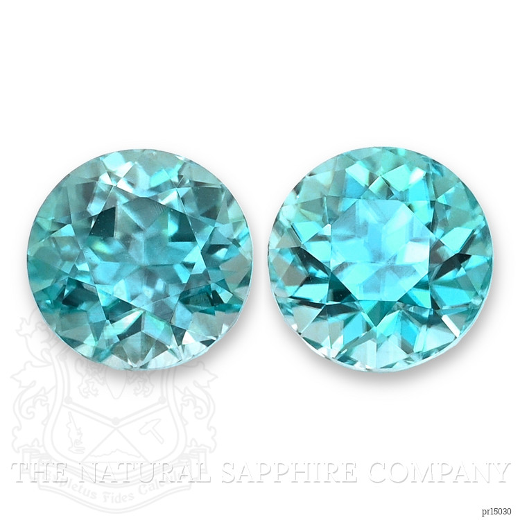 2.43 Ct.Tw. Greenish Blue Zircon Pair from Cambodia