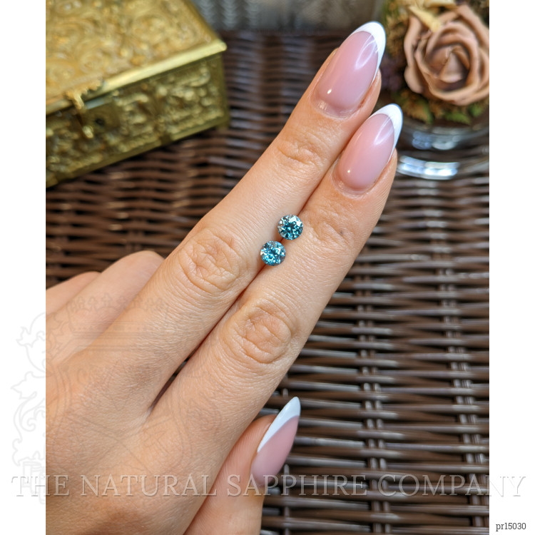 2.43 Ct.Tw. Greenish Blue Zircon Pair from Cambodia