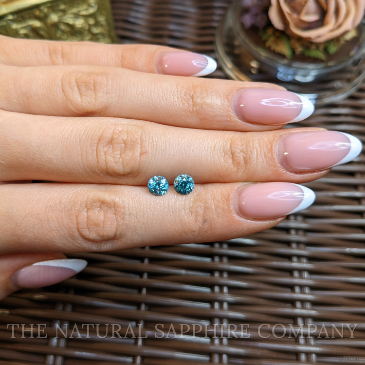 2.43 Ct.Tw. Greenish Blue Zircon Pair from Cambodia