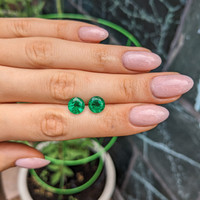 4.18 Ct.Tw.Total Carat Weight Emerald Pair from Zambia Life Style