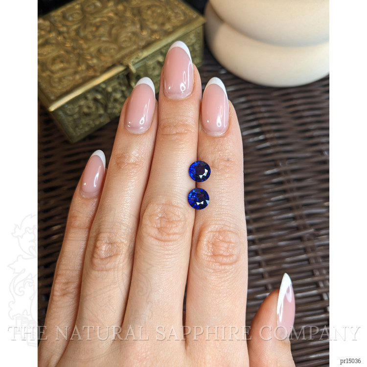 3.86 Ct.Tw. Blue Sapphire Pair from Ceylon (Sri Lanka)