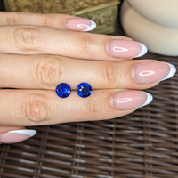 4.40&nbsp;Ct.Tw.Total Carat Weight Blue Sapphire Pair from Ceylon (Sri Lanka) Life Style