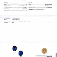 5.70&nbsp;Ct.Tw.Total Carat Weight Blue Sapphire Pair from Ceylon (Sri Lanka) Scan Report