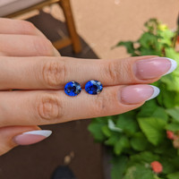 5.70&nbsp;Ct.Tw.Total Carat Weight Blue Sapphire Pair from Ceylon (Sri Lanka) Life Style