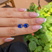 5.70&nbsp;Ct.Tw.Total Carat Weight Blue Sapphire Pair from Ceylon (Sri Lanka) Life Style