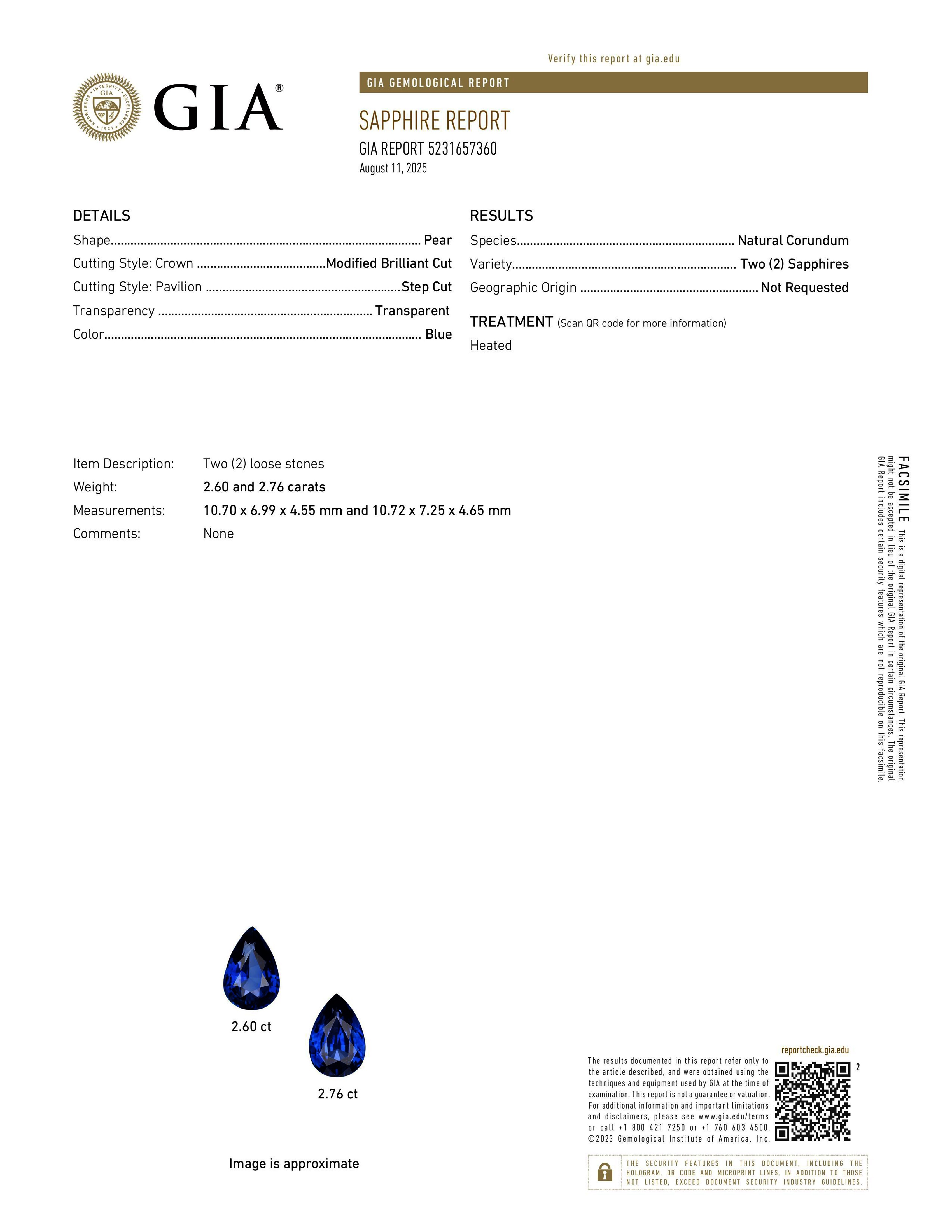 5.36 Ct.Tw. Blue Sapphire Pair from Ceylon (Sri Lanka)