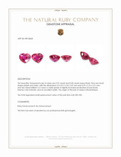 1.10&nbsp;Ct.Tw.Total Carat Weight Pinkish Red Ruby Pair from Mozambique Appraisal