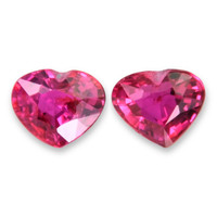 1.10&nbsp;Ct.Tw.Total Carat Weight Pinkish Red Ruby Pair from Mozambique Video
