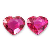 1.21 Ct.Tw.Total Carat Weight Pinkish Red Ruby Pair from Mozambique Video