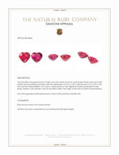 1.24&nbsp;Ct.Tw.Total Carat Weight Ruby Pair from Mozambique Appraisal