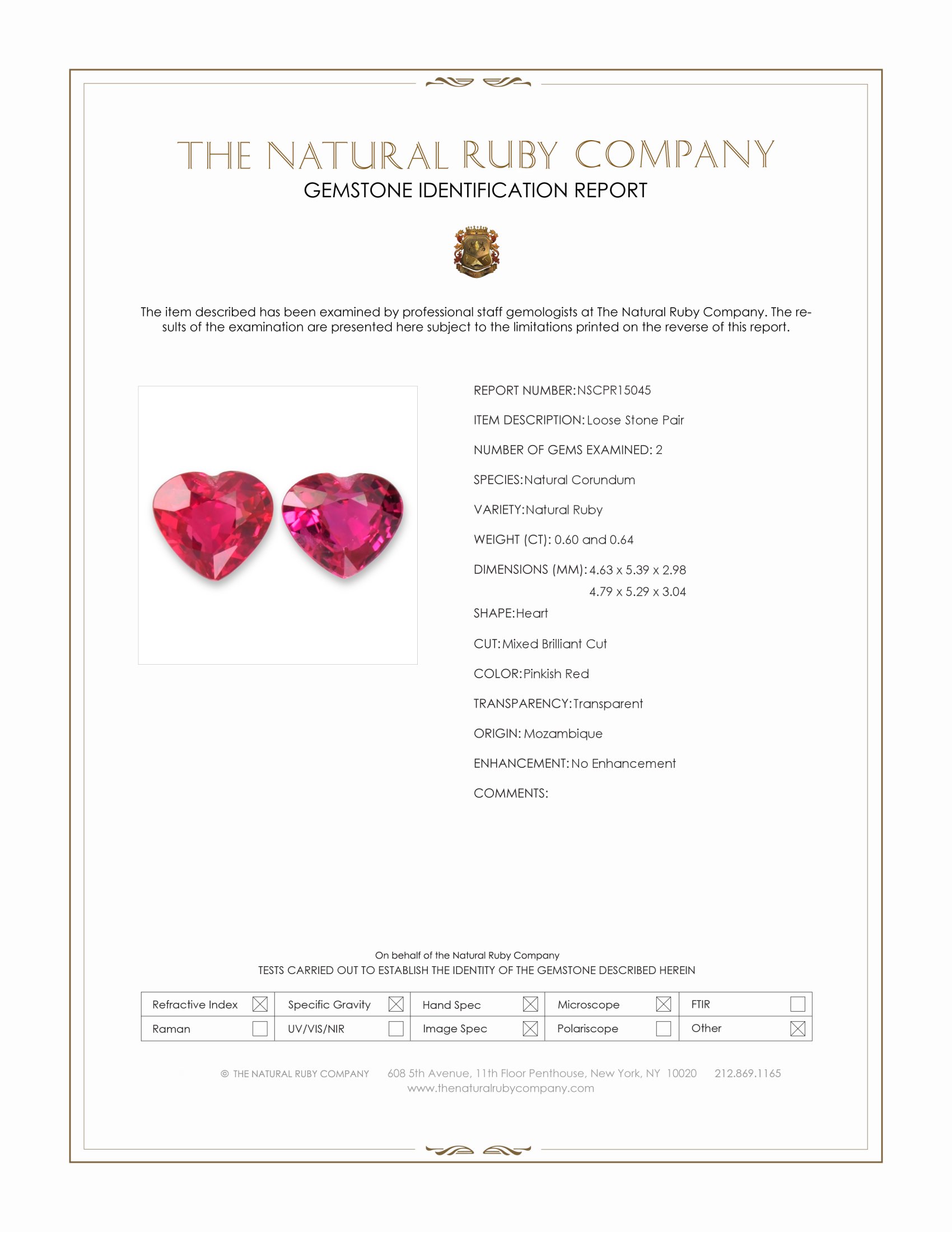 1.24 Ct.Tw. Ruby Pair from Mozambique