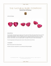 1.11&nbsp;Ct.Tw.Total Carat Weight Pinkish Red Ruby Pair from Mozambique Appraisal