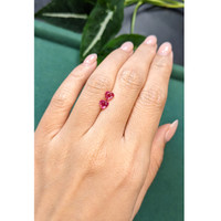 1.11 Ct.Tw.Total Carat Weight Pinkish Red Ruby Pair from Mozambique Life Style