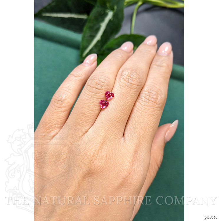 1.11 Ct.Tw. Pinkish Red Ruby Pair from Mozambique