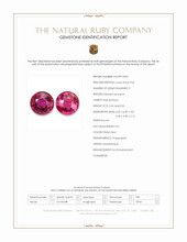 1.08 Ct.Tw.Total Carat Weight Pinkish Red Ruby Pair from Mozambique Scan Report