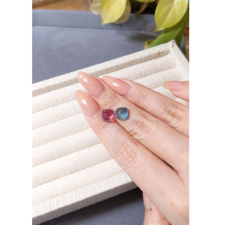 5.72 Ct.Tw. Pinkish Purple Cabochon Tourmaline Pair from Afghanistan