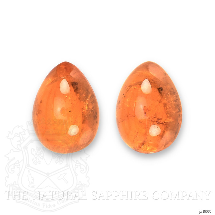 16.56 Ct.Tw. Orange Cabochon Spessartite Garnet Pair from Nigeria