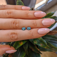 2.19 Ct.Tw.Total Carat Weight Blue Zircon Pair from Cambodia Life Style
