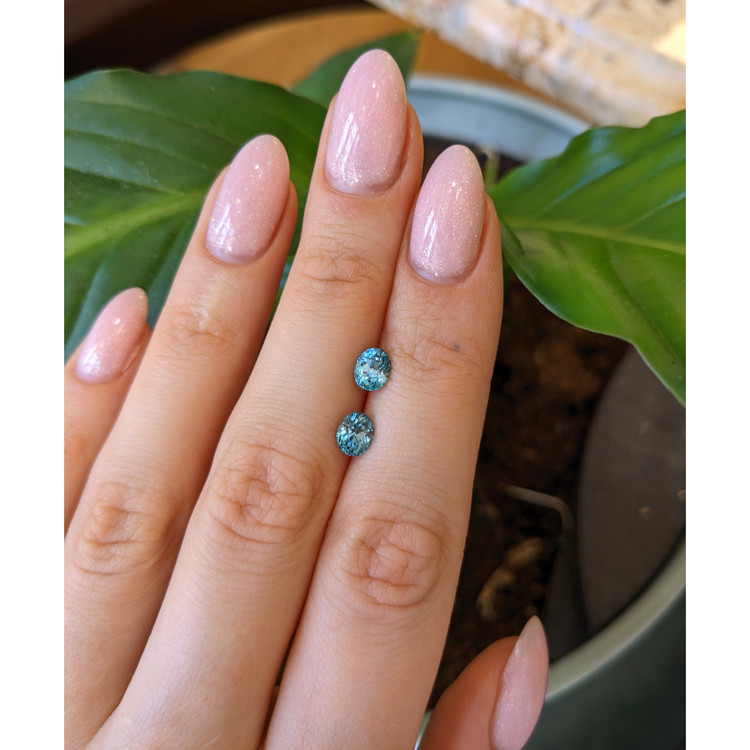 2.19 Ct.Tw. Blue Zircon Pair from Cambodia