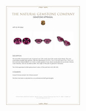 6.00 Ct.Tw.Total Carat Weight Purplish Pink Garnet Pair from Tanzania Appraisal