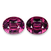 6.00&nbsp;Ct.Tw.Total Carat Weight Purplish Pink Garnet Pair from Tanzania Video