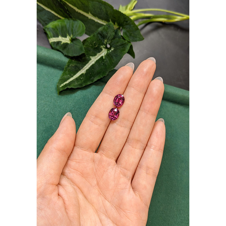 6.00 Ct.Tw. Purplish Pink Garnet Pair from Tanzania