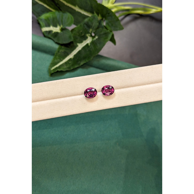 6.00 Ct.Tw. Purplish Pink Garnet Pair from Tanzania