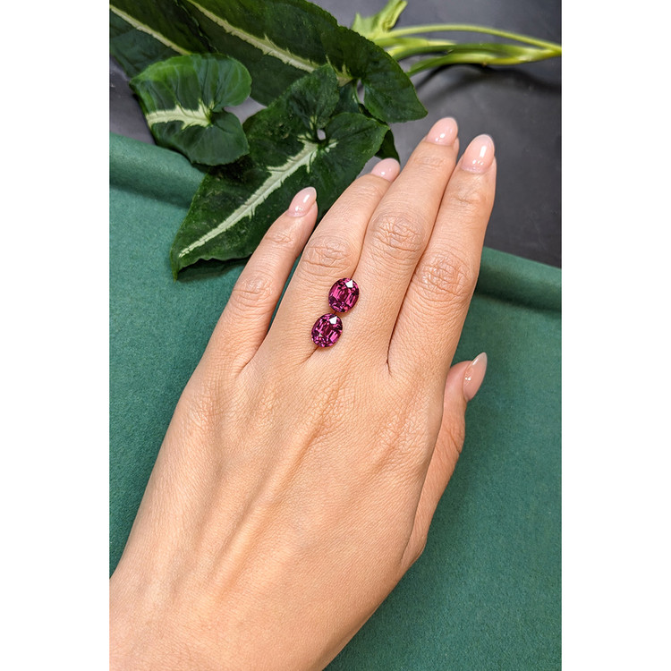 6.00 Ct.Tw. Purplish Pink Garnet Pair from Tanzania