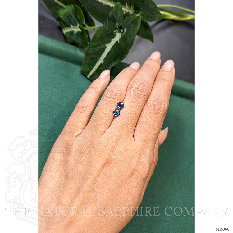 1.24 Ct.Tw. Greenish Blue Sapphire Pair from Montana