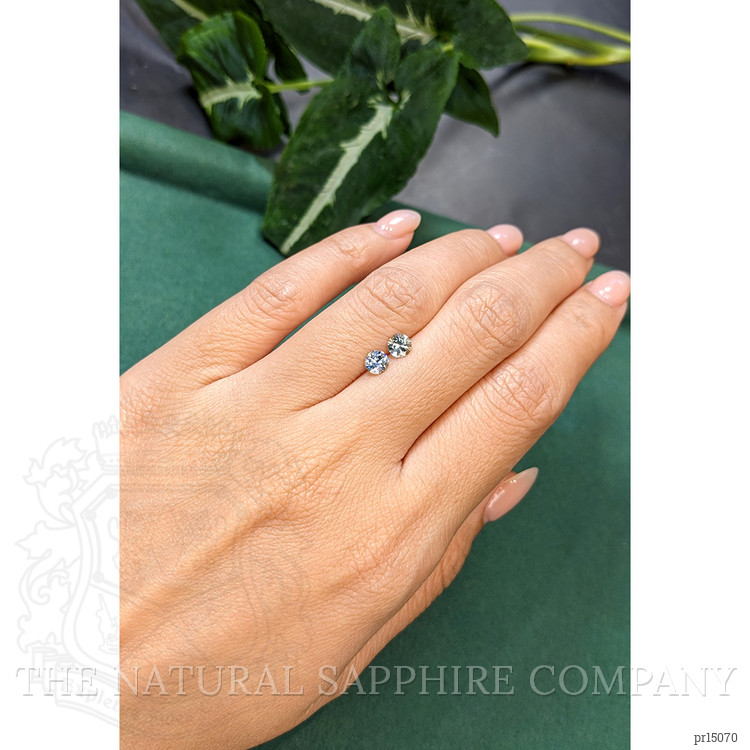 0.84 Ct.Tw. Greenish Blue Sapphire Pair from Montana