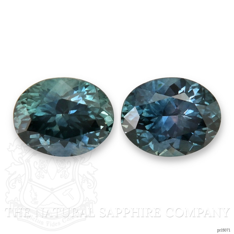 2.30 Ct.Tw. Bluish Green Sapphire Pair from Montana