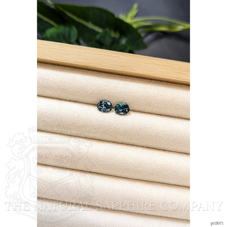 2.30 Ct.Tw. Bluish Green Sapphire Pair from Montana