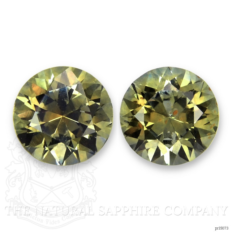 1.64 Ct.Tw. Greenish Yellow Sapphire Pair from Montana