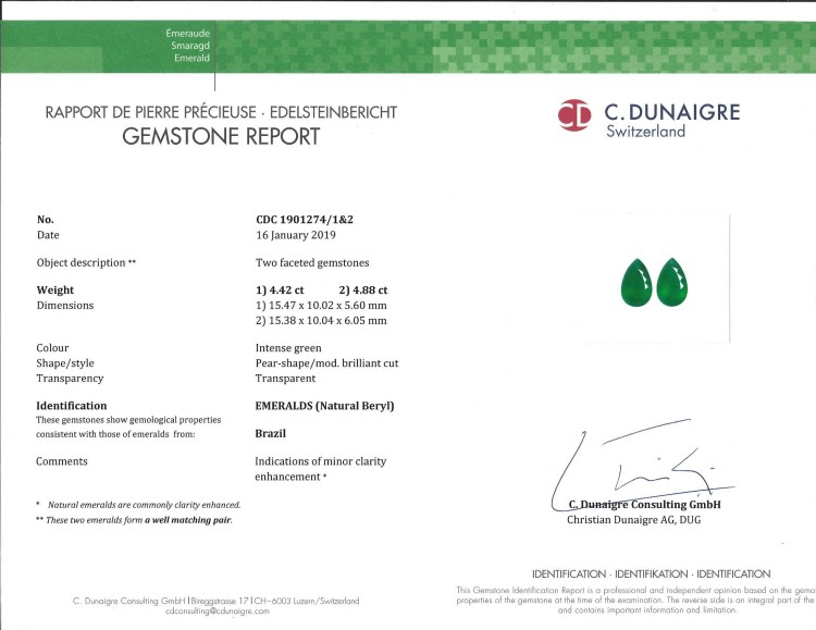9.30 Ct.Tw. Emerald Pair from Brazil