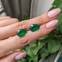 9.30 Ct.Tw.Total Carat Weight Emerald Pair from Brazil Life Style