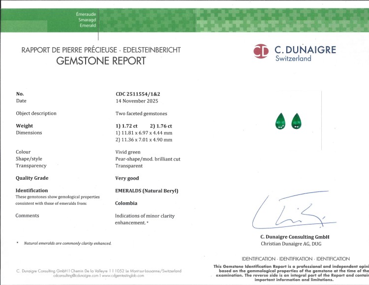 3.48 Ct.Tw. Emerald Pair from Colombia