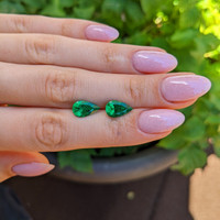 3.48 Ct.Tw.Total Carat Weight Emerald Pair from Colombia Life Style