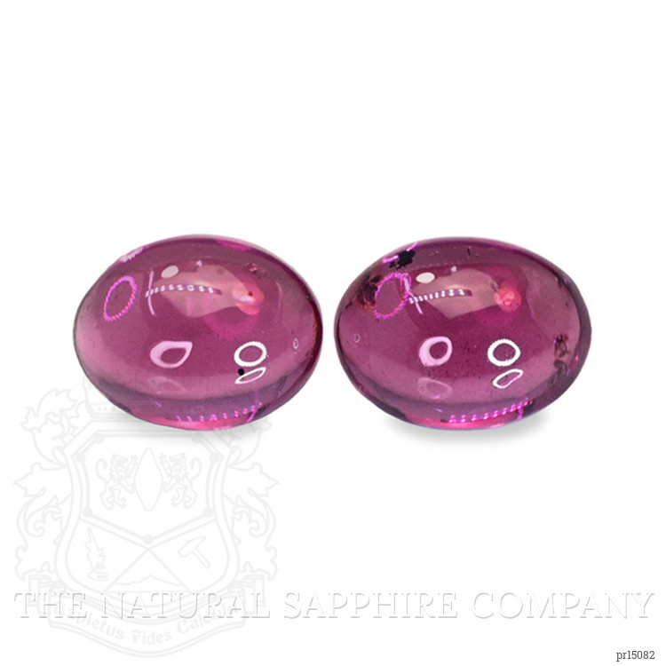 3.76 Ct.Tw. Purple Cabochon Rhodolite Garnet Pair from Ceylon (Sri Lanka)
