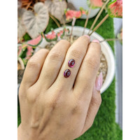 3.76&nbsp;Ct.Tw.Total Carat Weight Purple Cabochon Rhodolite Garnet Pair from Ceylon (Sri Lanka) Life Style