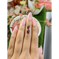 3.76&nbsp;Ct.Tw.Total Carat Weight Purple Cabochon Rhodolite Garnet Pair from Ceylon (Sri Lanka) Life Style