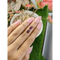 3.76&nbsp;Ct.Tw.Total Carat Weight Purple Cabochon Rhodolite Garnet Pair from Ceylon (Sri Lanka) Life Style