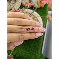 3.76&nbsp;Ct.Tw.Total Carat Weight Purple Cabochon Rhodolite Garnet Pair from Ceylon (Sri Lanka) Life Style