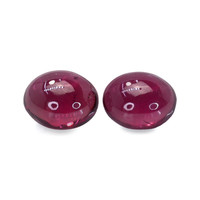 4.68&nbsp;Ct.Tw.Total Carat Weight Pinkish Purple Cabochon Rhodolite Garnet Pair from Ceylon (Sri Lanka) Video