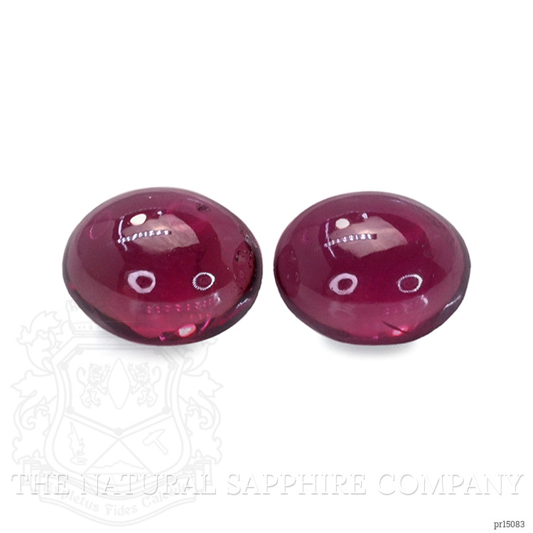 4.68 Ct.Tw. Pinkish Purple Cabochon Rhodolite Garnet Pair from Ceylon (Sri Lanka)