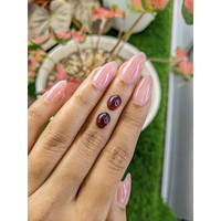 4.68&nbsp;Ct.Tw.Total Carat Weight Pinkish Purple Cabochon Rhodolite Garnet Pair from Ceylon (Sri Lanka) Life Style